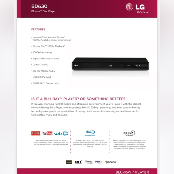 LG BLU-RAY DISC PLAYER BD630 - Picture 16 of 16